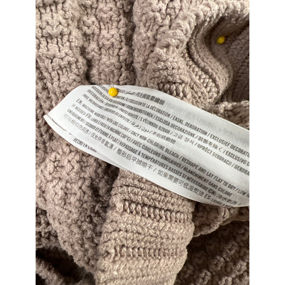 Abercrombie & Fitch Cardigan Womens Medium Tan Chunky Knit Button Up Cropped - Picture 5 of 10